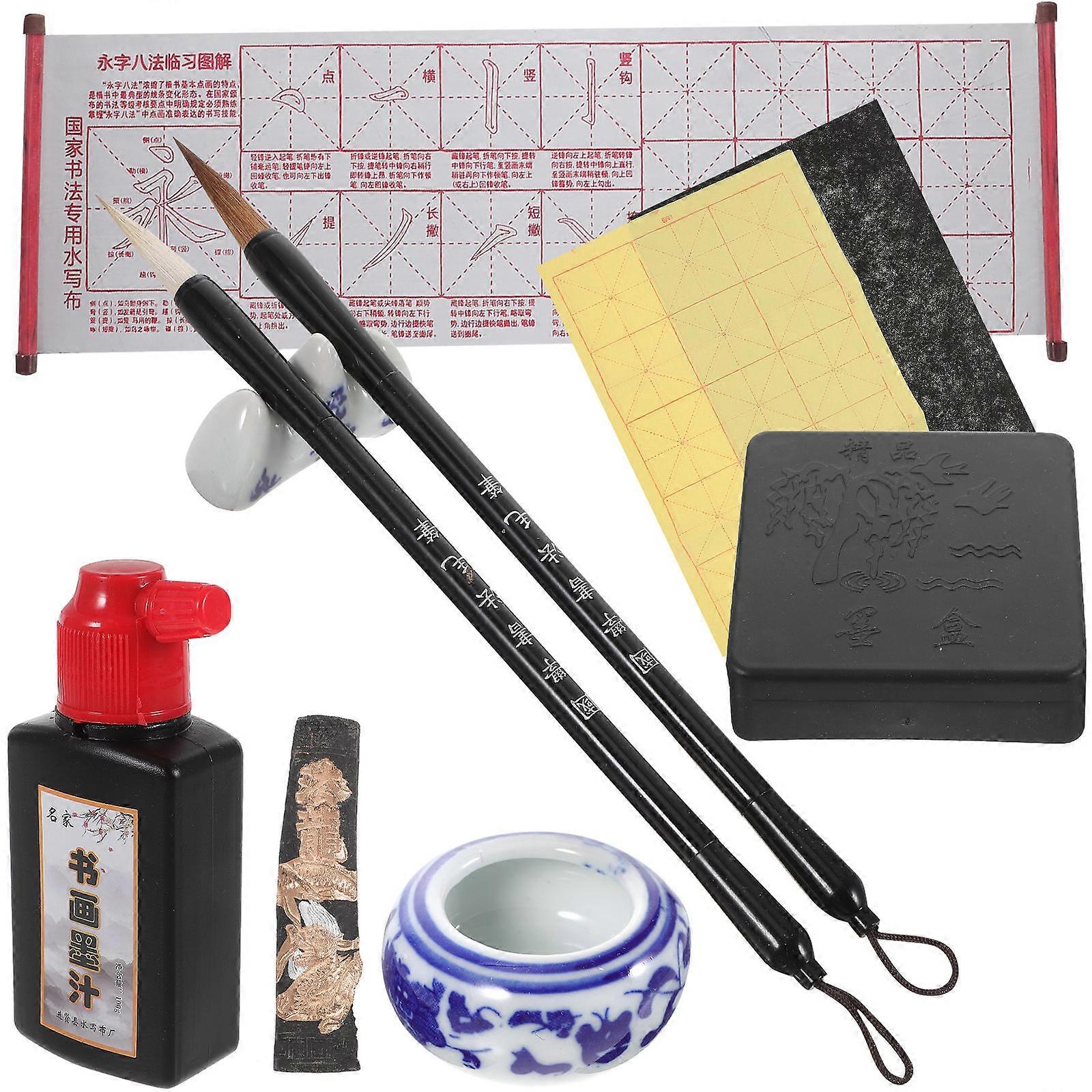 Calligraphy Kit for Beginners Traditional Chinese Calligraphy Style Assorted Color Stress Relief 1Set