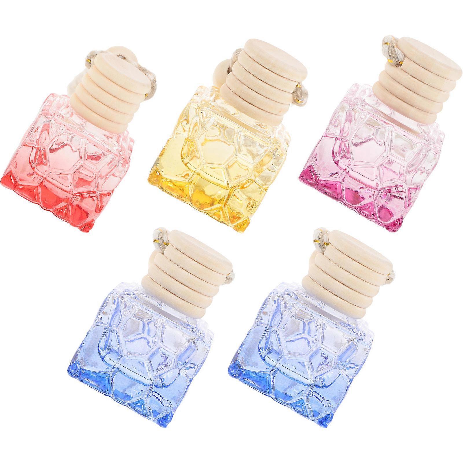 5pcs Hanging Perfume Bottle for Car Rear View Mirror with Aromatherapy Pendant