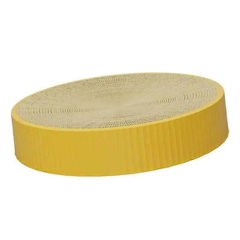 Cardboard Scratching Mat for Cats, Durable Corrugated Material, Attractive Design, Easy to Stand (Yellow, L)
