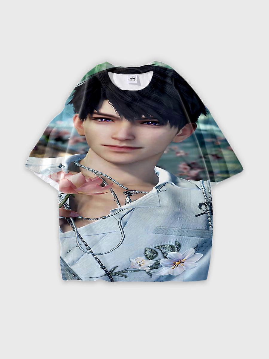 T-shirt round neck Role Pattern loose short sleeve JW2053