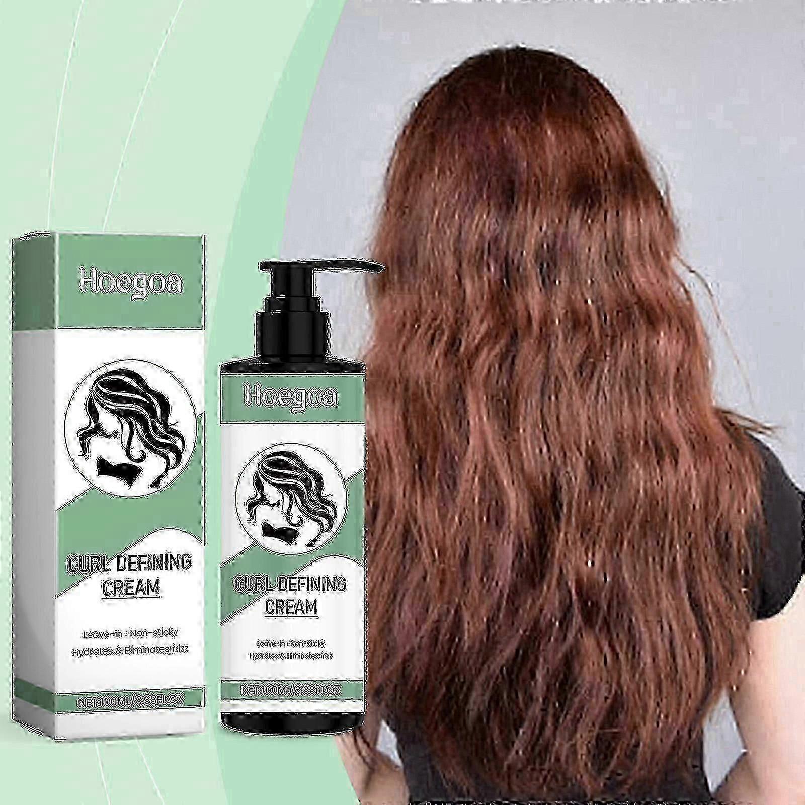 Hoegoa curling styling milk Light curling hair shaping, fluffy cream hair, elastic natural curls, three-dimensional shaping