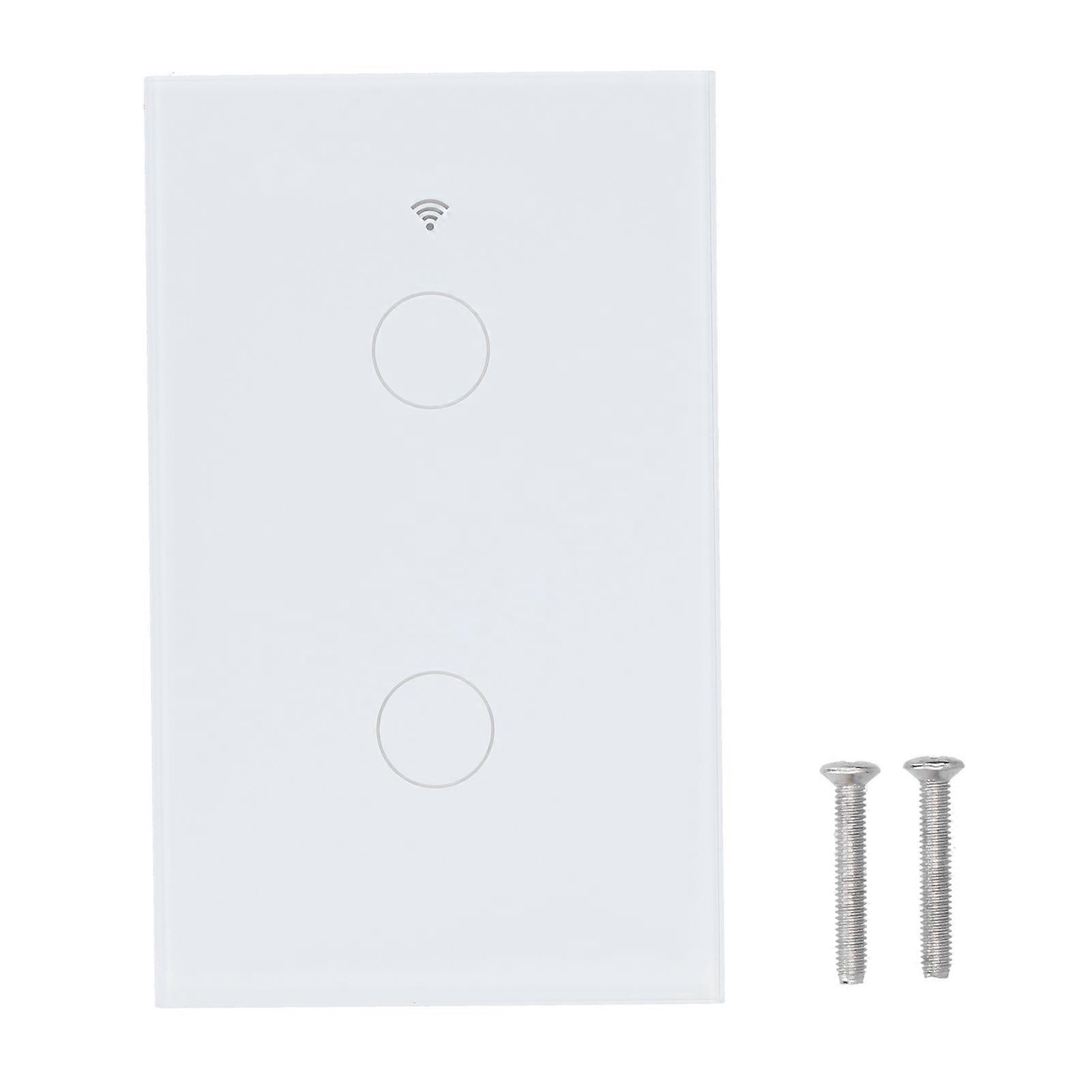 For Zigbee Tuya Remote Light Switch Voice Control 2‑Gang Wall Touch Switch AC 100‑240V