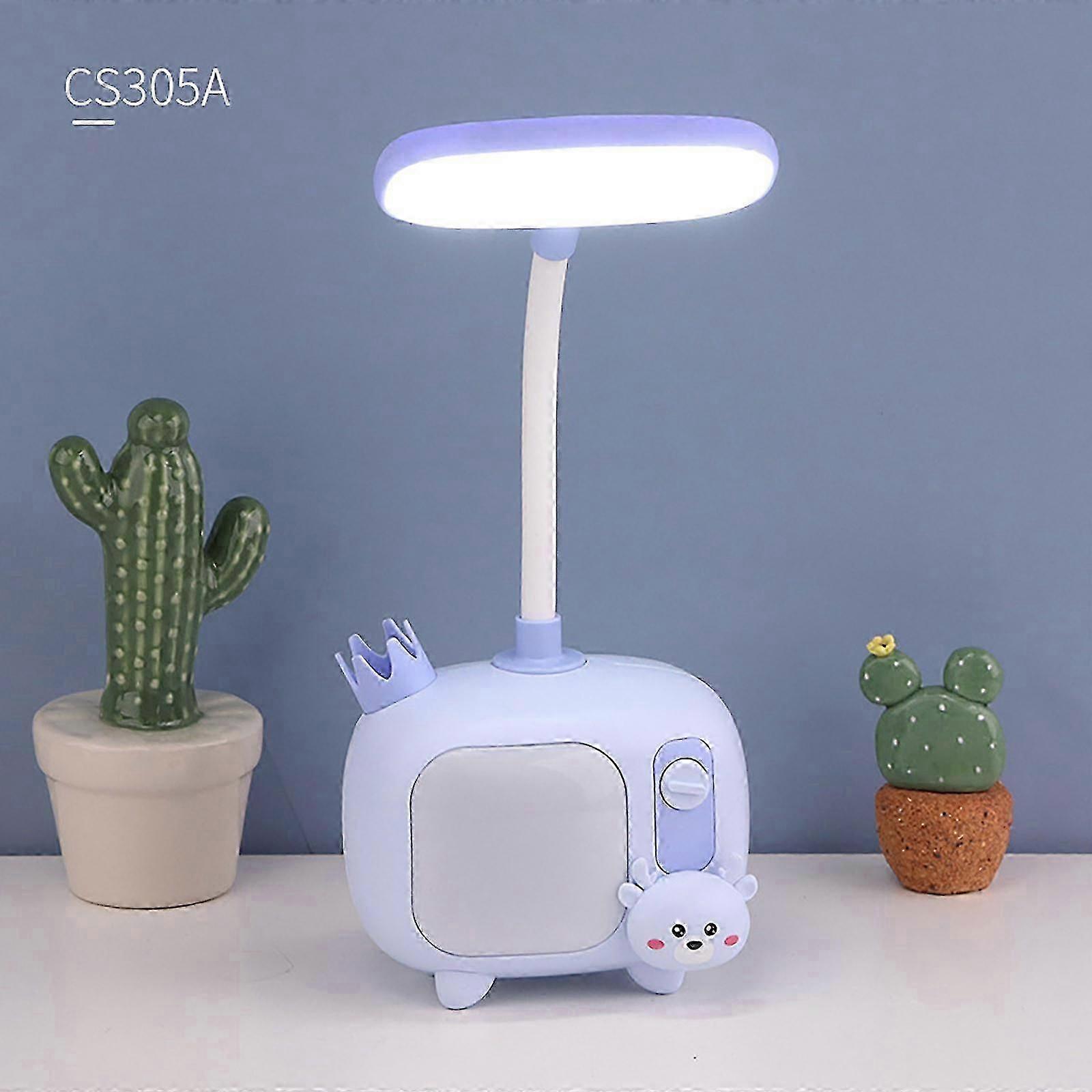 Table Lamp USB Charging Small Learning Lamp with Writing Homework Holder and Eye Protection Ideal for Student Dormitory