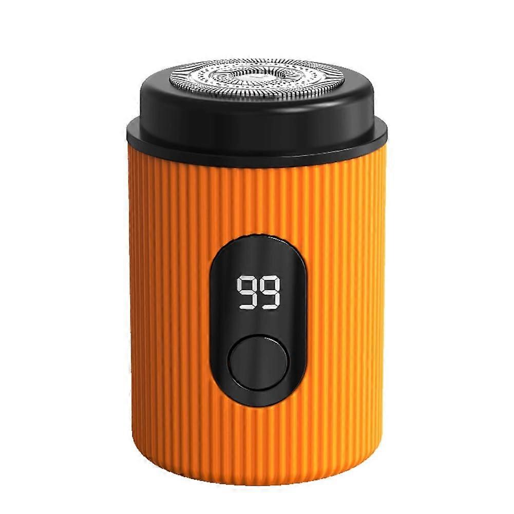 Electric Razor, Portable USB Rechargeable Men's Shaver with Intelligent Digital Display, Travel Face Razor in Orange