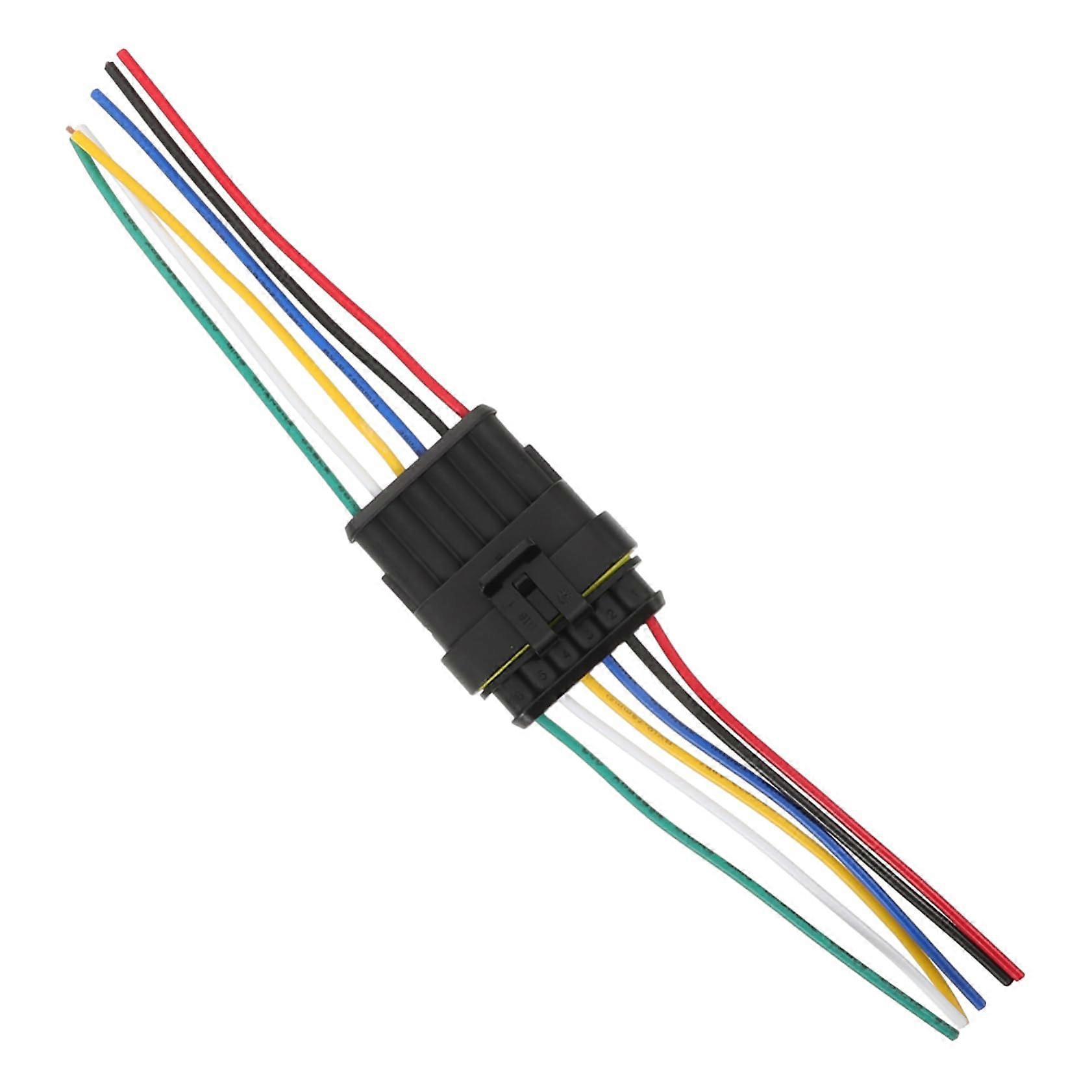 Waterproof 6 Pin Car Male and Female Cable Connector Set, Durable Electrical Sockets for Automotive Wiring Compatible with Vehicles