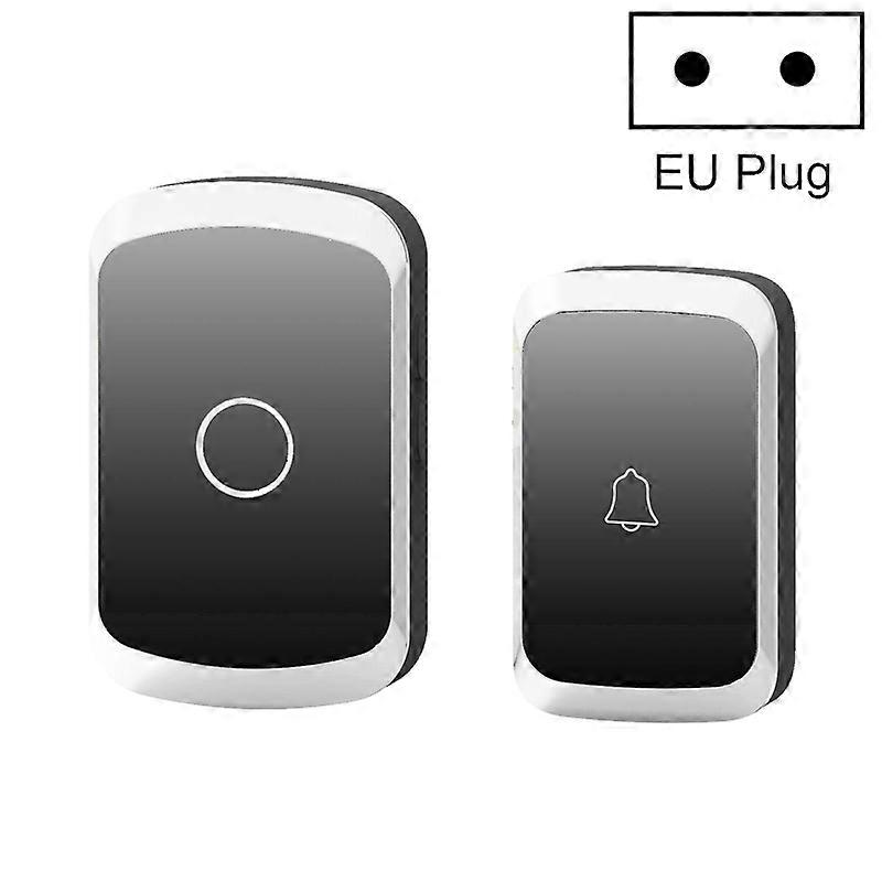 Remote Control Waterproof Doorbell EU Plug - Black