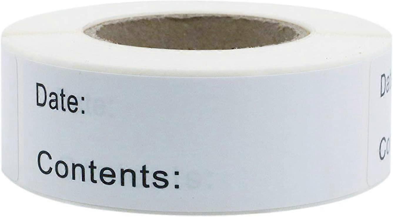 Self-Adhesive Food Labels for Freezer Storage, Removable Plastic Paper Stickers for Containers, Durable and Waterproof
