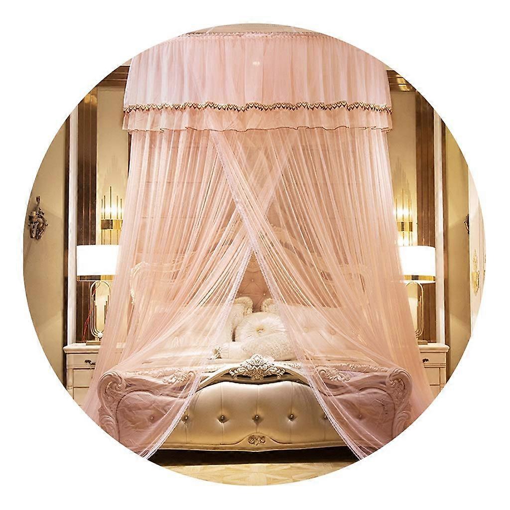 Mosquito net summer mosquito protection home bedroom double bed encrypted honeycomb grid under floor circumference 13m (color: beige)