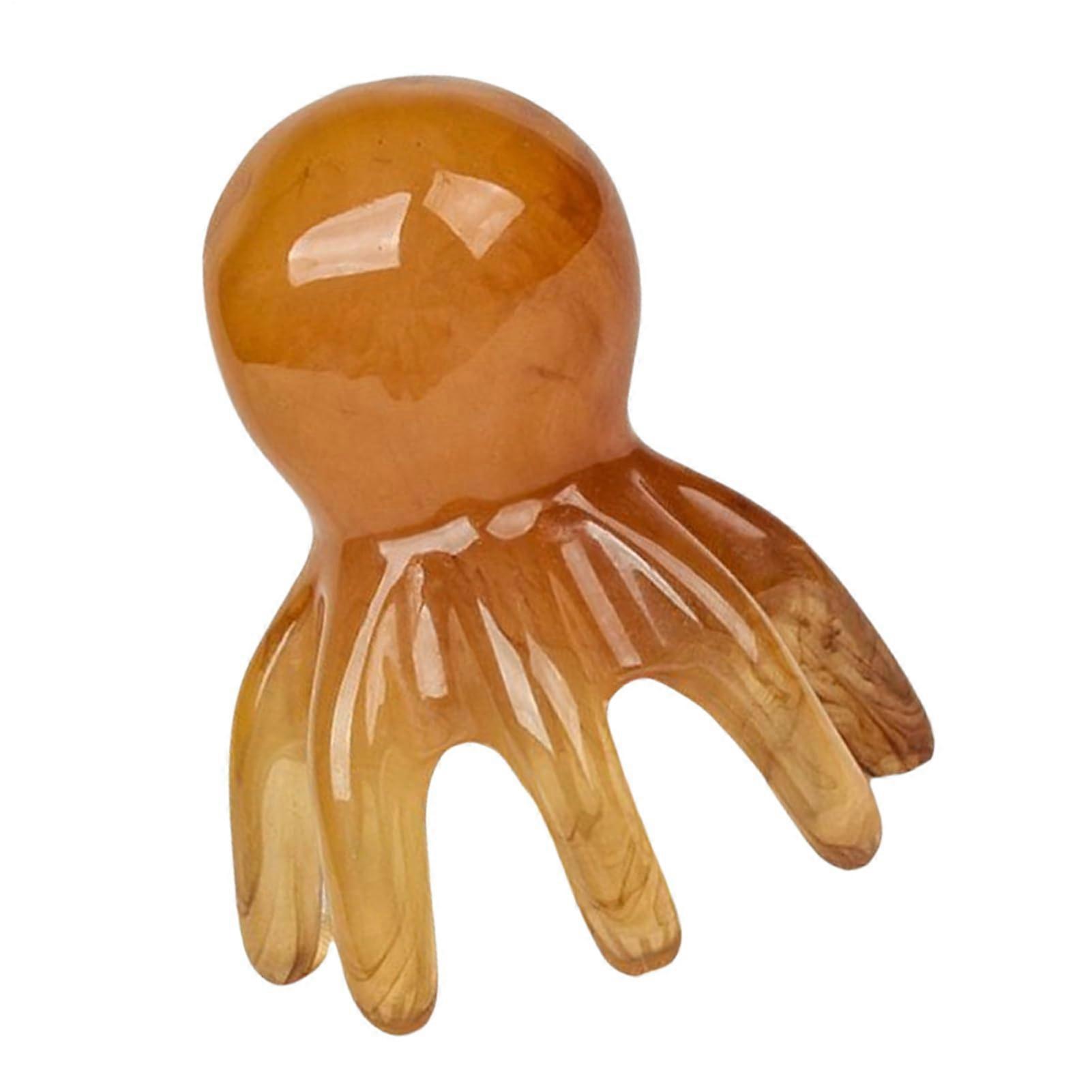 Scalp Massager Tool, Compact 2.76 Inch Octopus Head Massager, Resin Relaxation Accessory for Home, Spa, Travel, Yoga