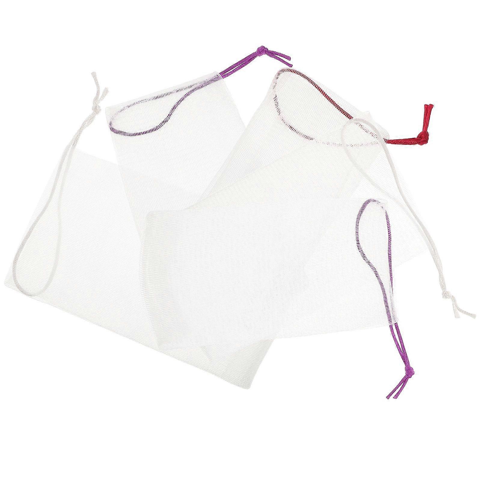 5pcs Exfoliating Mesh Soap Saver Pouch Bubble Net Handmade Soap Mesh Bag Body Facial Cleaning Tool