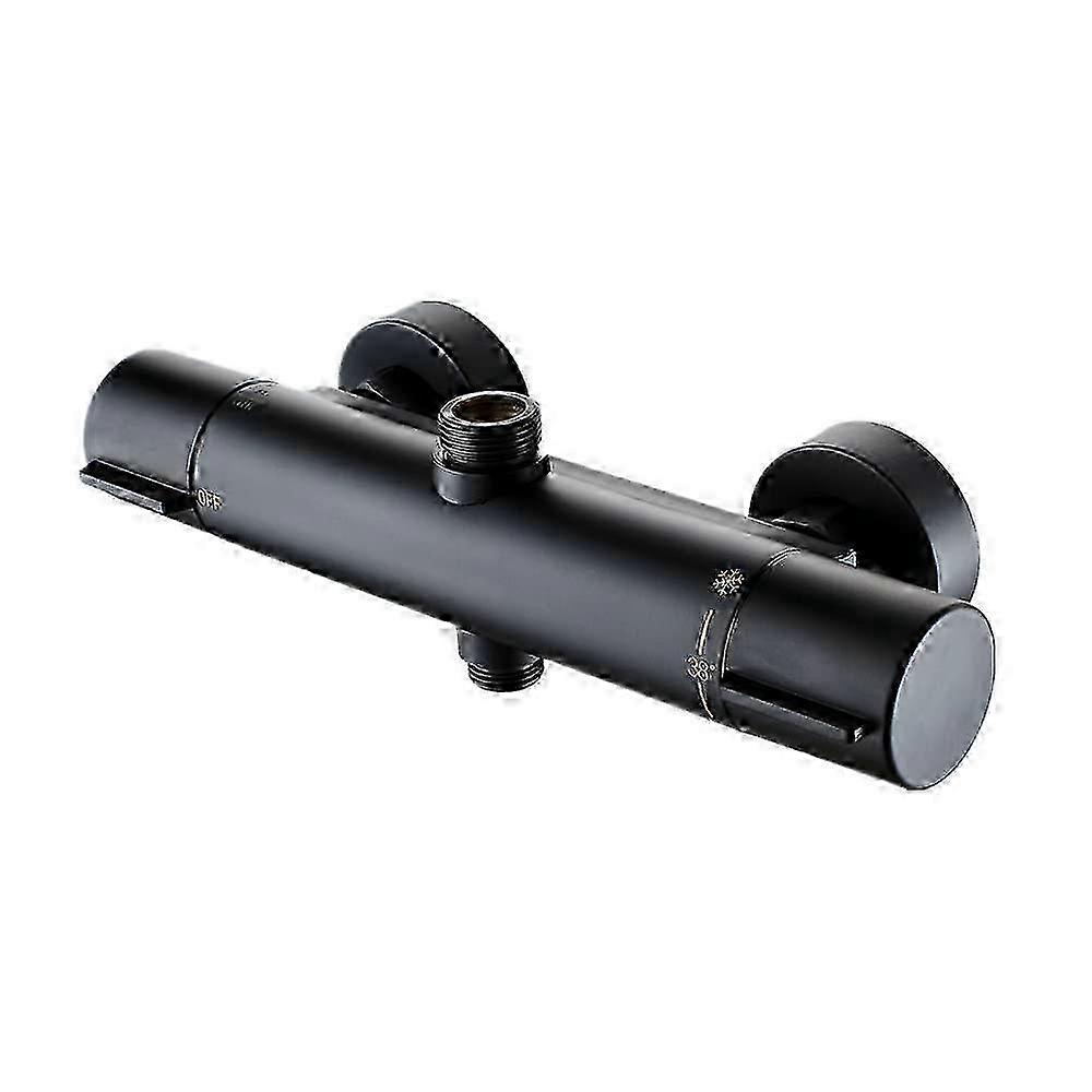 خلاط دش ترموستاتي أسود 38 مم 2 صنبور حمام مخرج مع G1 / 2 "ضغط مرتفع منخفض