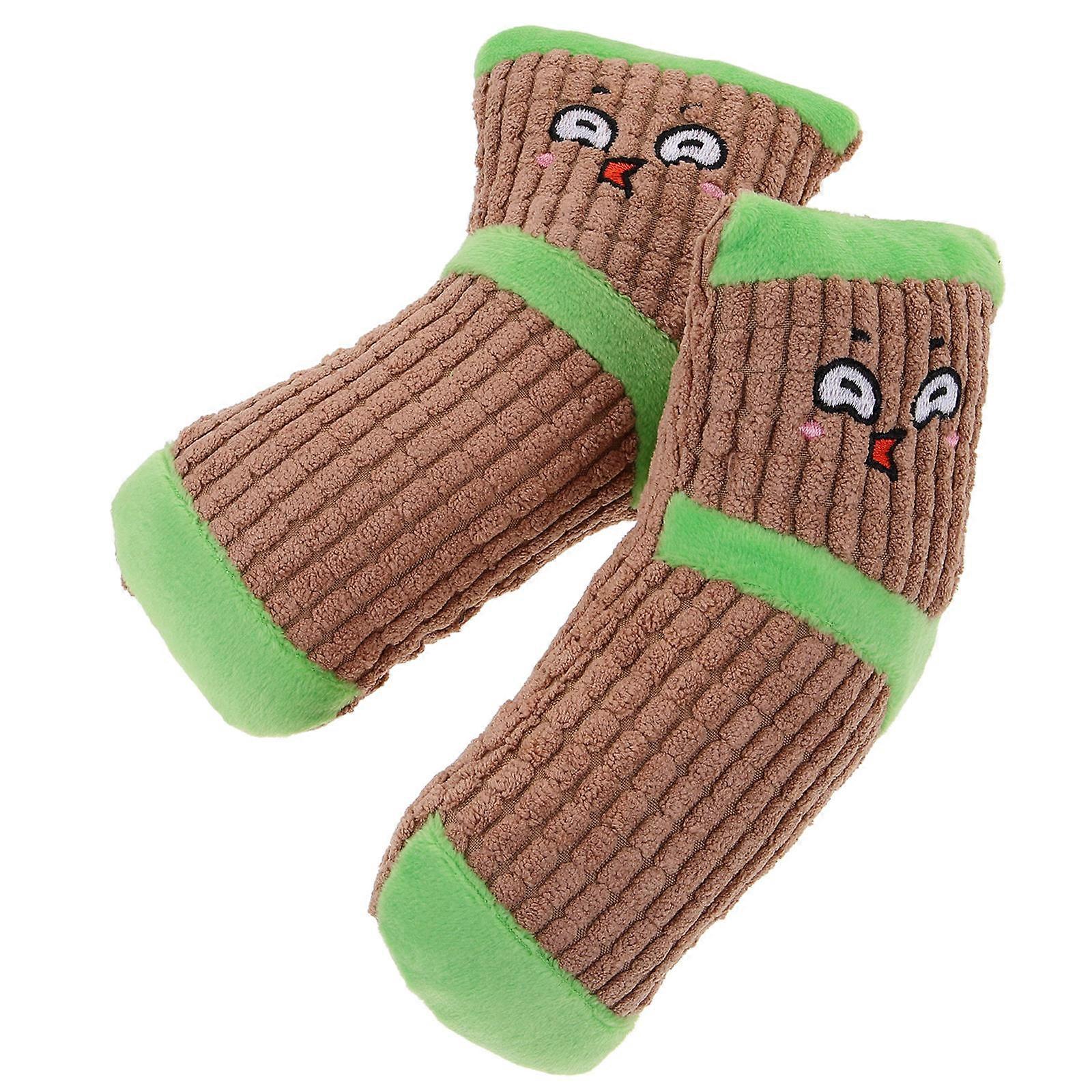 Plush Sock Shape Dog Toys Squeaky Toys for Puppies 2Pcs Assorted Color