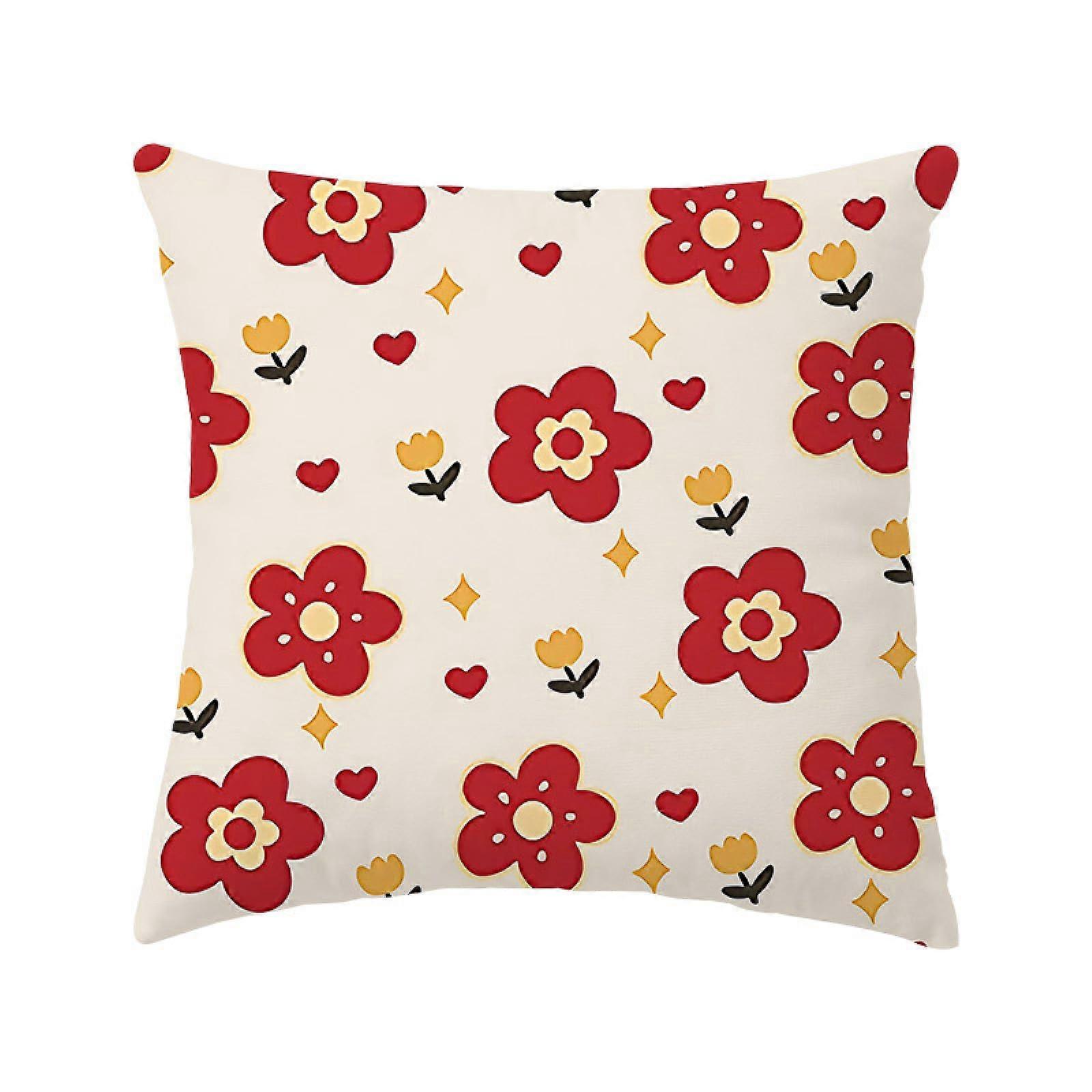 Pillowcases Set Of 2 Embroidered And Printed Sofa Cushion Covers Short Ultra Soft Size G Color A