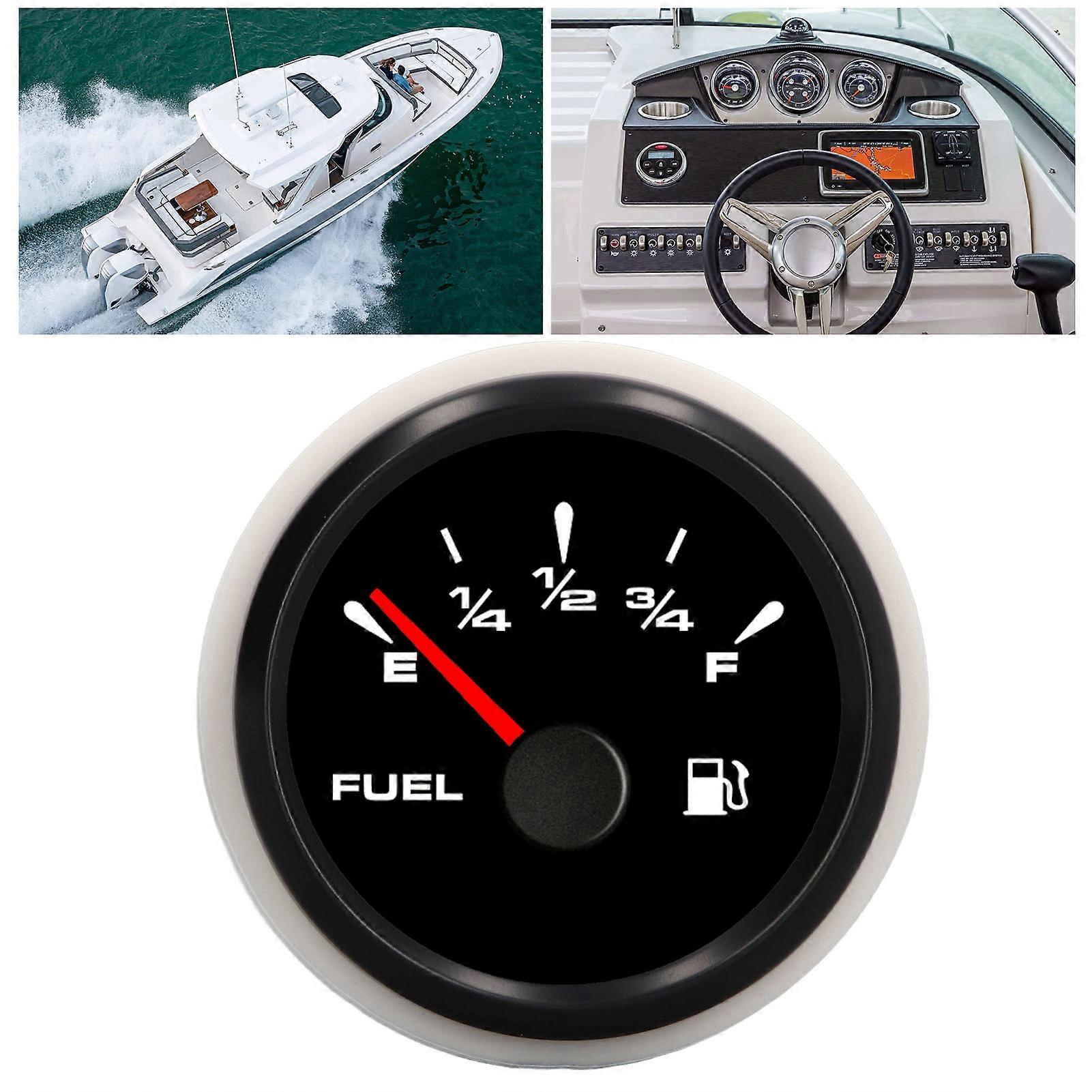 52mm Fuel Level Gauge 7 Colors Backlight 0‑190 Ohm IP67 Waterproof Pointer Type Oil Tank Level Meter 9‑32V