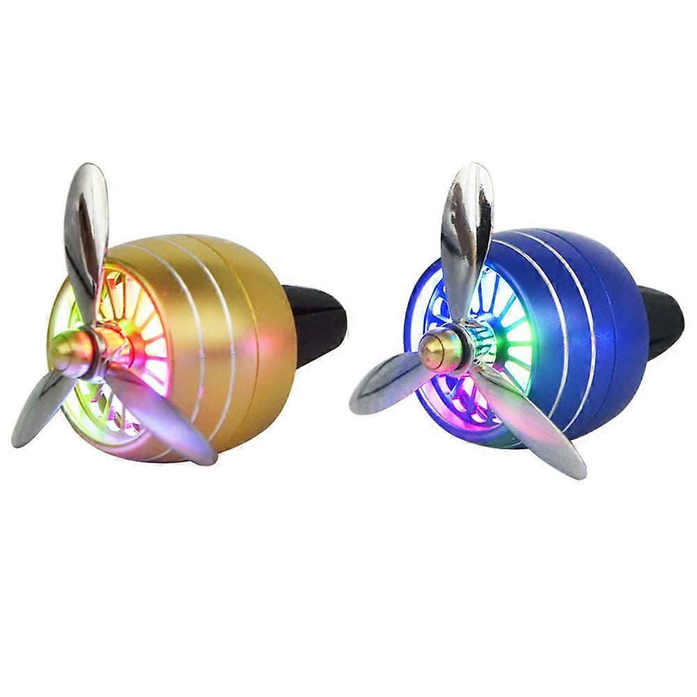 Blue Air Vent Scent Diffuser with Light for Fresh Air and Relaxing Mood in Aluminum Alloy
