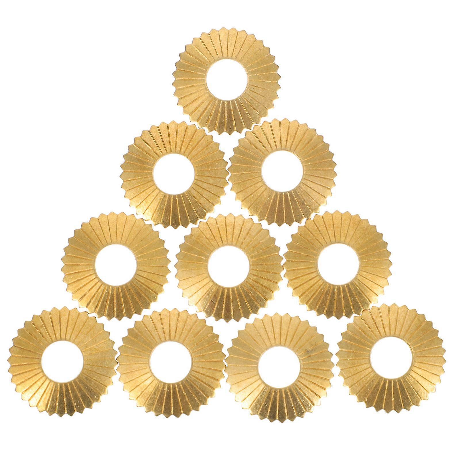 مقبض جزء النحاس طوقا اللون الذهبي 1.5X1.5CM الحجم للديكور الداخلي نمط عتيق 10 مجموعة