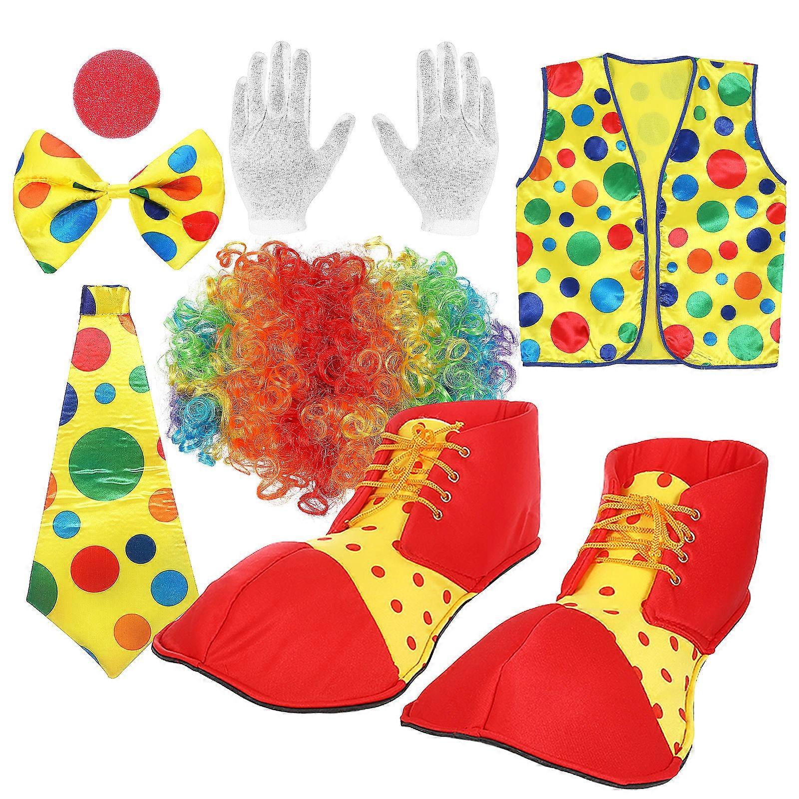 Clown Accessories Appearance Clown Costume Multi Colored Fabric For Party Role Playing 1Set