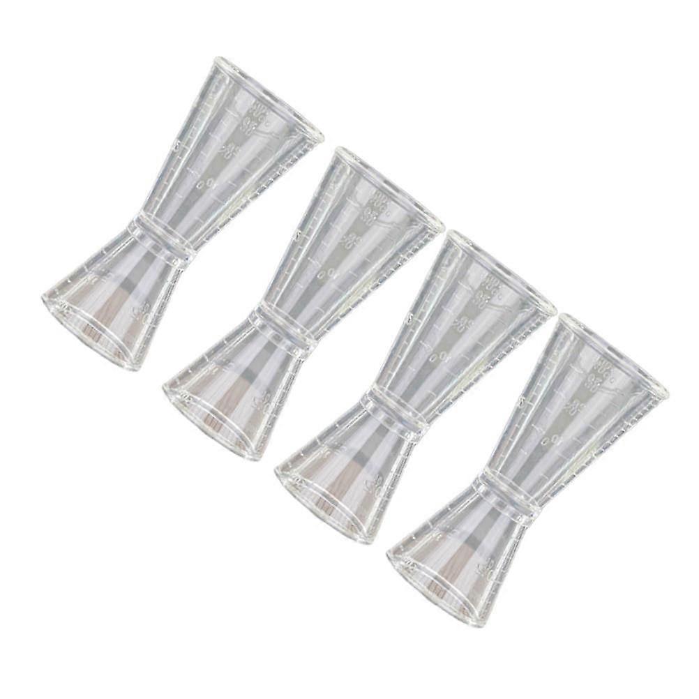 Transparent Doublehead Measuring Cup for Bar Use Perfect for Precise Alcohol Measurements 4pcs