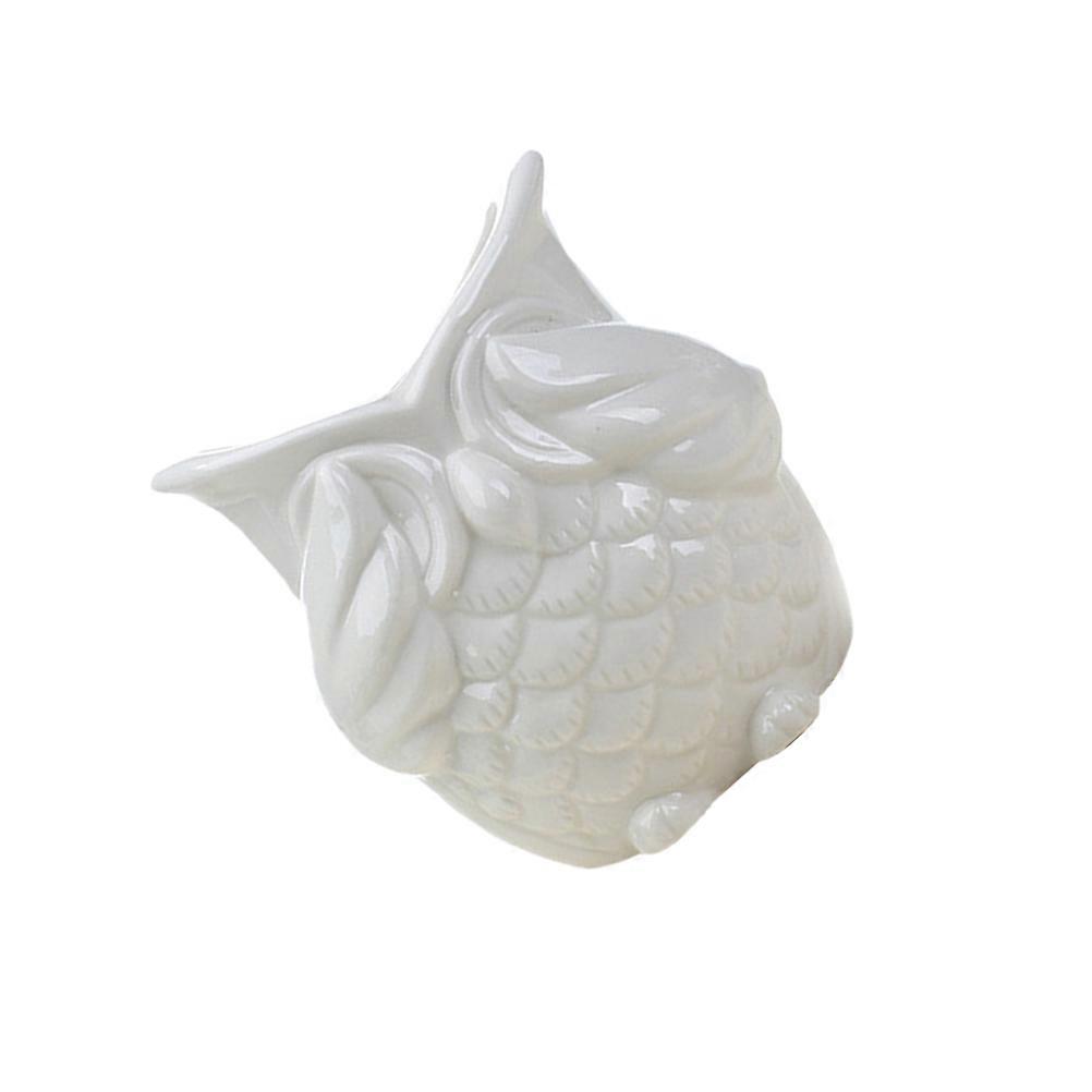 Owl Design Ceramic Flower Pot for Succulents Cactus Small Plants White Office Desk Decor