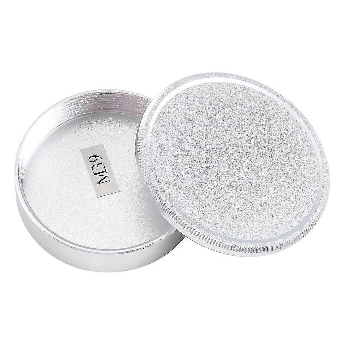 Metal Body Cap And Lens Rear Cap Set For M39 Ltm Silver