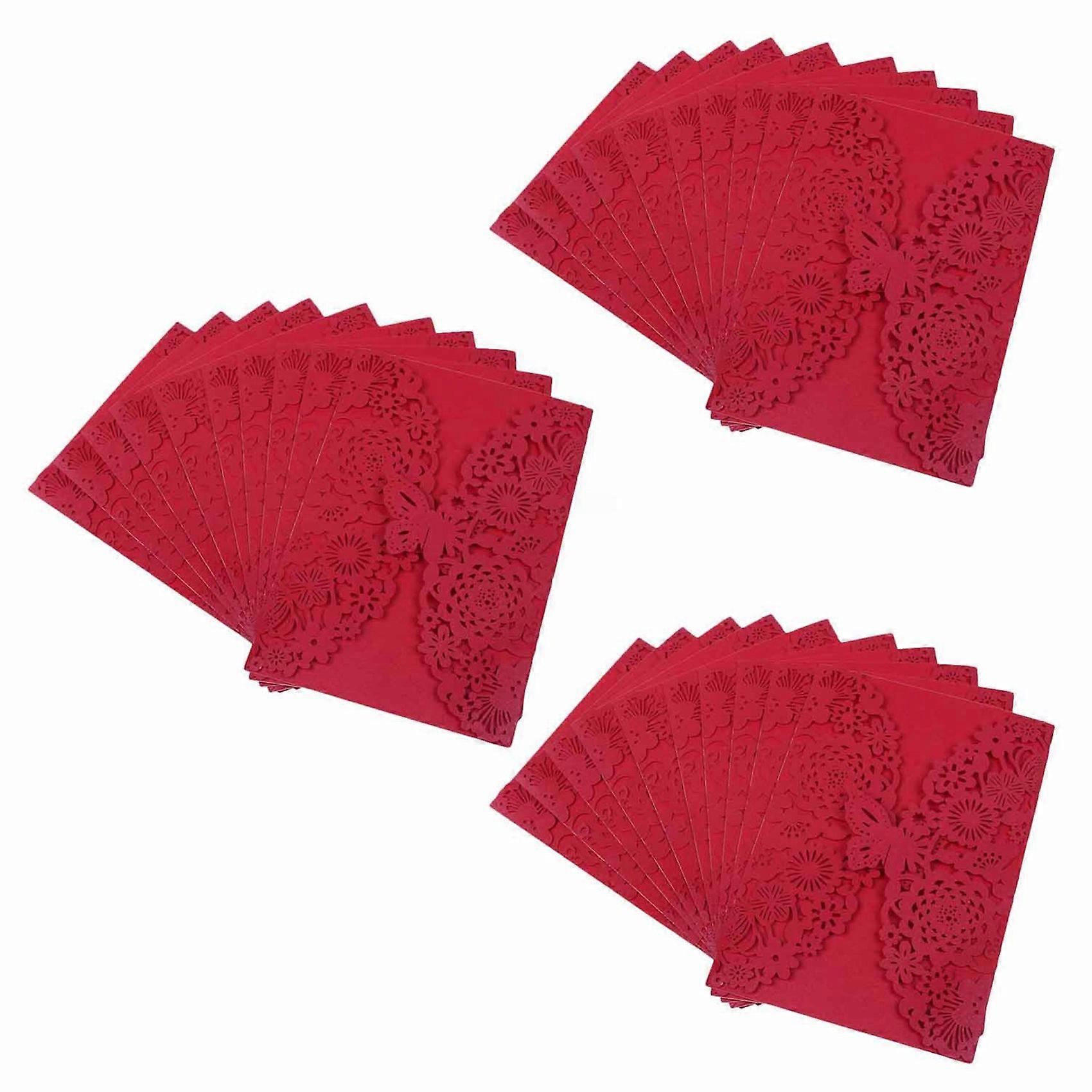 10Pcs/Set Delicate Carved Butterflies Romantic Wedding Party Invitation Card Envelope Invitations fo