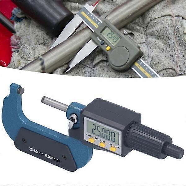 Digital Micrometer 0.00005 inch/0.001 mm Resolution Professional Thickness Gauge 25‑50 mm