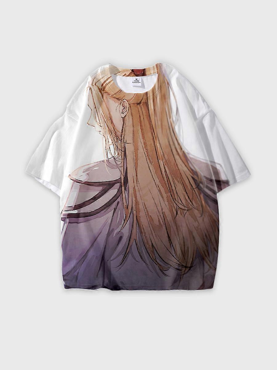 T-shirt round neck Character Pattern loose short sleeve P3296