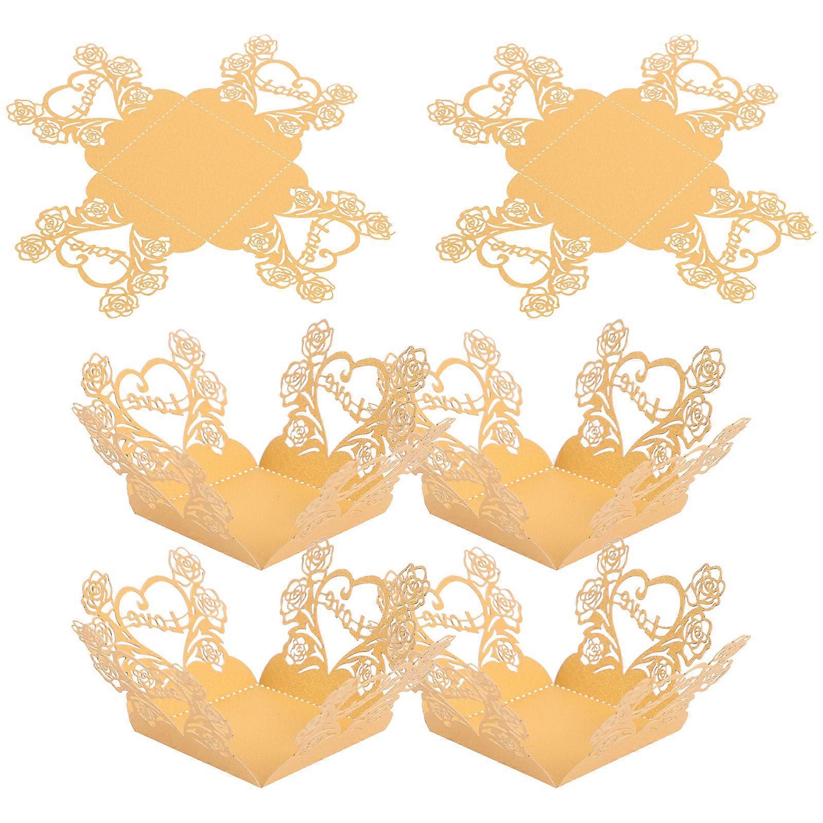 Paper Truffle Wrappers 10x10cm Golden Paperboard For Tea Parties And Weddings 50Pcs