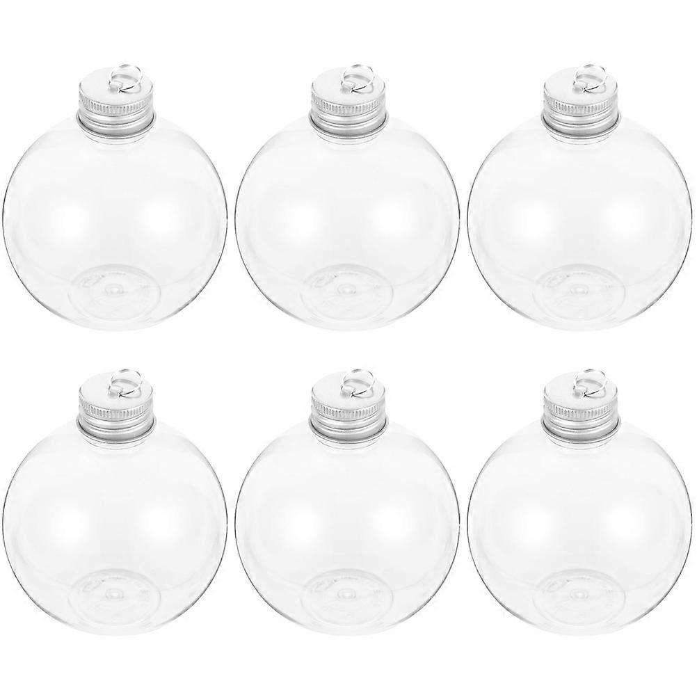 Small Plastic Bottles With Lids 6Pcs Fillable Household Item For Party Organizers Clear Color Great For Milk And Juice