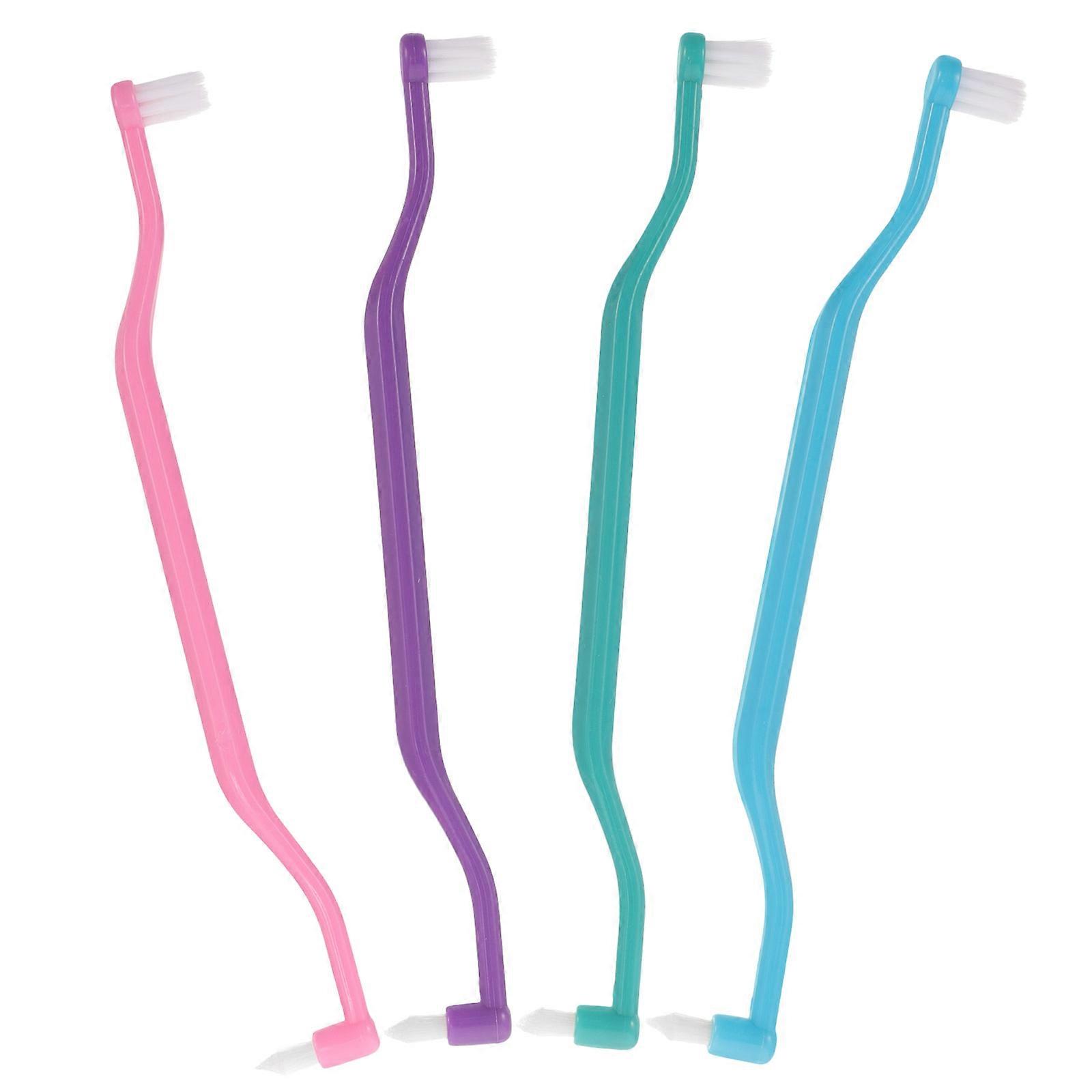 4pcs Double Ended Tapered Toothbrushes for Manual Oral Care – Compact Interspace Brushes for Teeth Cleaning, Ideal for Braces, Irregular Teeth, and