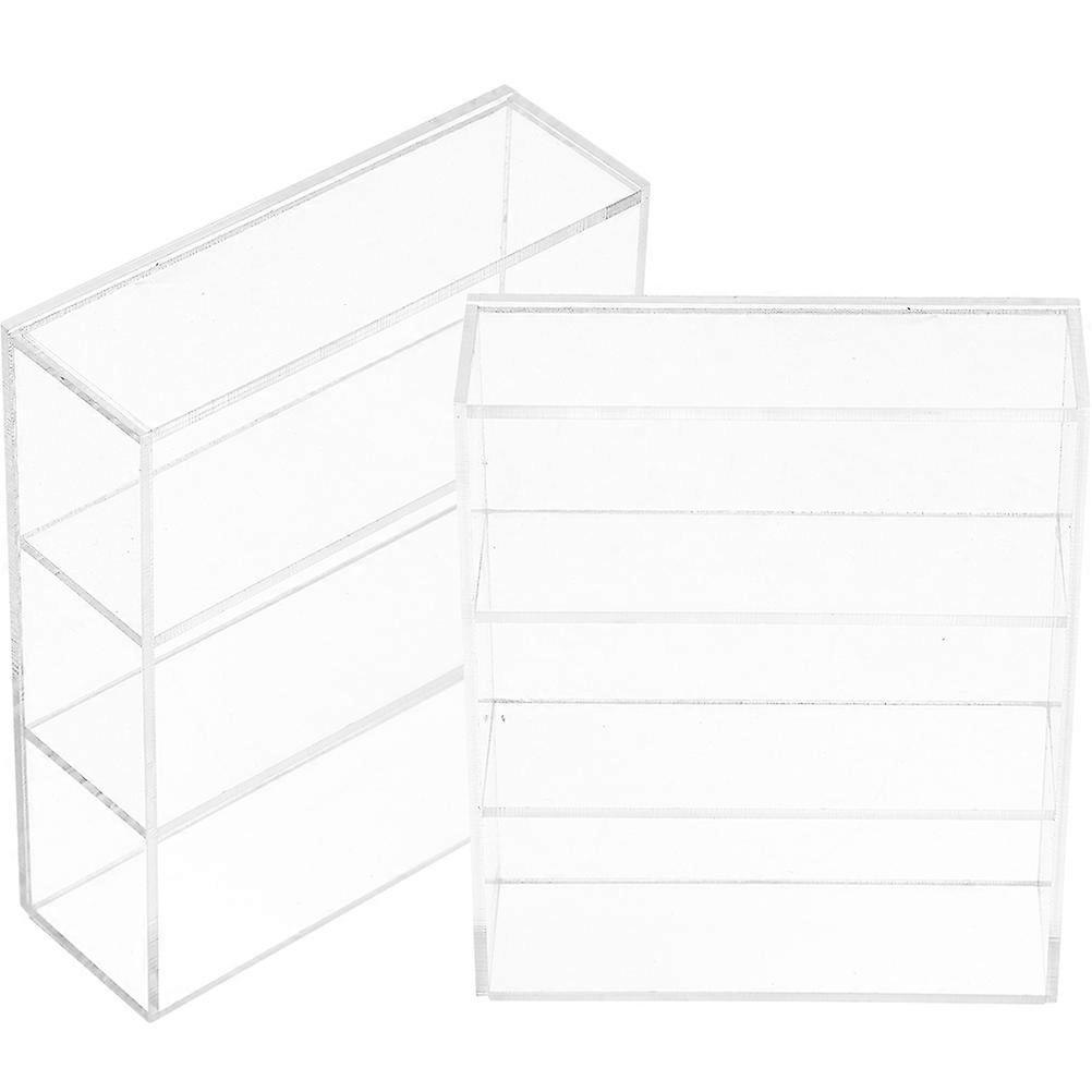 Miniature Model Furniture Adorable Mini House Cake Cabinet For Child Play Square Shape Acrylic Material Toy Decoration 2Pcs