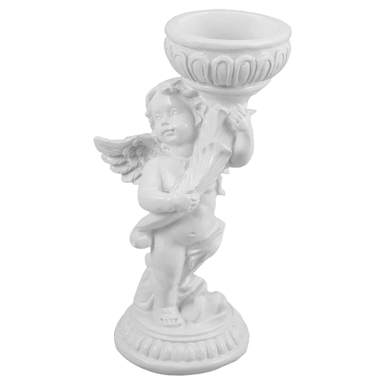 White Roman Column Pedestal Stand Decorative Sculpture for Home Use Resin Lightweight 11.5 inches