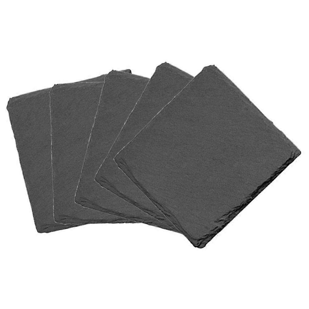5pcs Natural Coasters, Rustic Square Drink Mats for Beer Wine Glasses, Elegant Tabletop Accessories for Home Bar