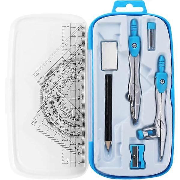Mathematics Geometry Kit Set 10 Pieces Student Supplies with Shatterproo