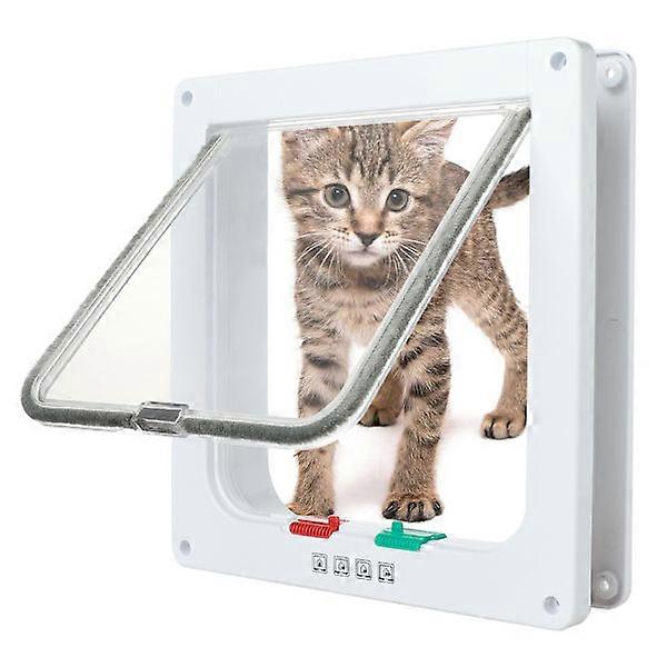 Large Cat Flap (External Dimensions 28cm x 24.9cm), 4-way Lockable Cat Flap