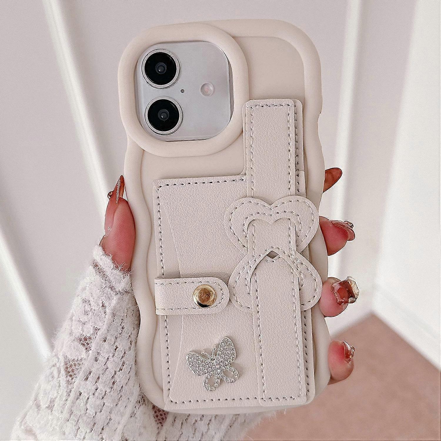 Wristband PU Love Holder Case For iPhone 16