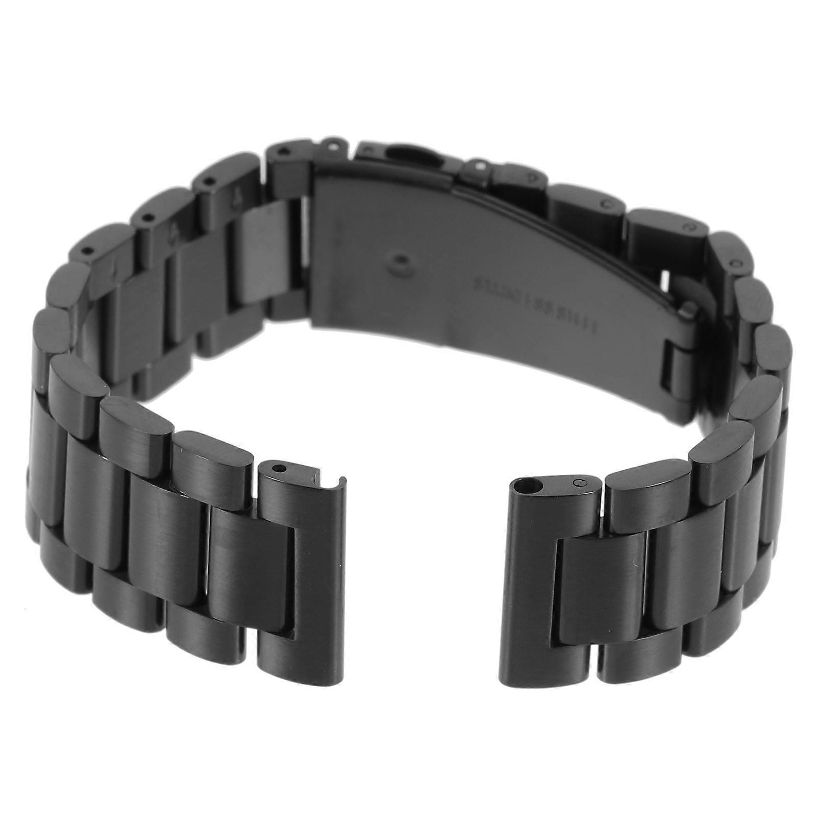 Stainless Steel Watch Band for Both Men and Women with Classic Black Color and Durable Design 20mm