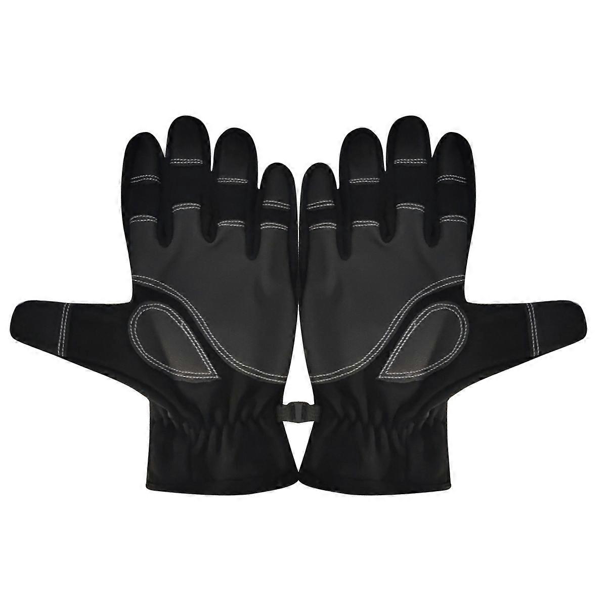 Touch Screen Cycling Gloves with Diving Cloth Material and NonSlip Silicone Coating for Outdoor Use Black Size L