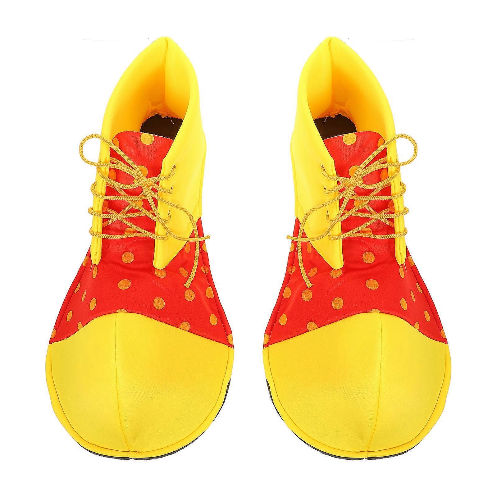 Cosplay Shoes For Halloween Party Classic Clown Design Wide Toe Assorted Color Performance Prop 1 Pair