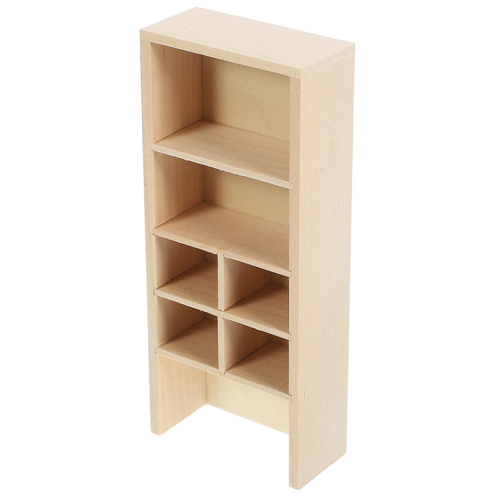 Miniature 1/12 Scale Furniture Display Shelf For Hobbyists Light Yellow Color 1Pcs