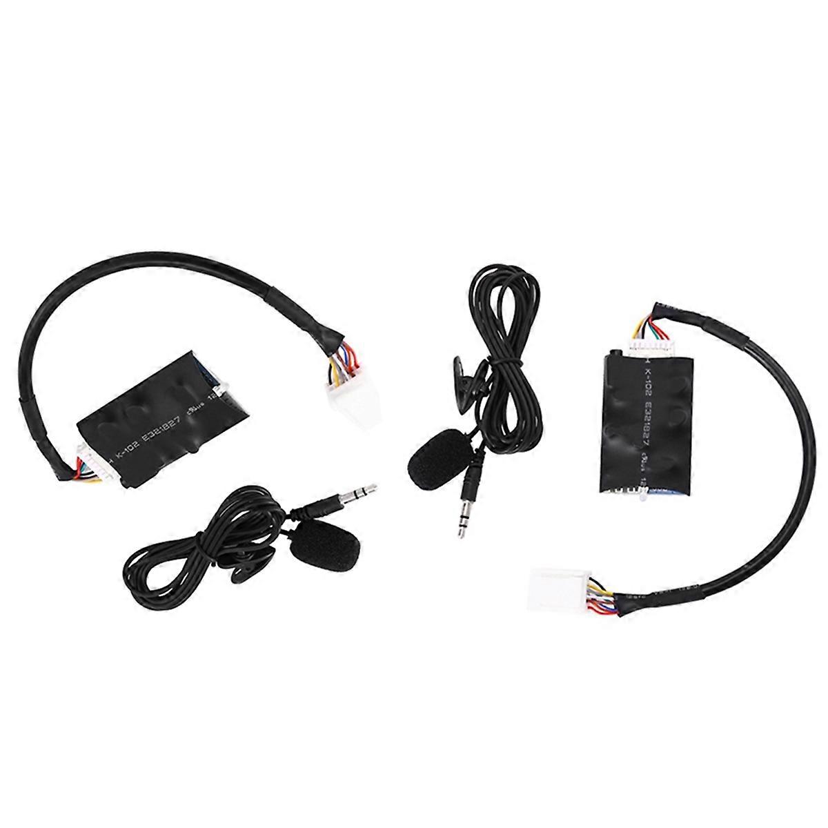 2Set Radio Audio Adapter Bluetooth AUX Cable for Microphone Handsfree Music Interface Disc Box
