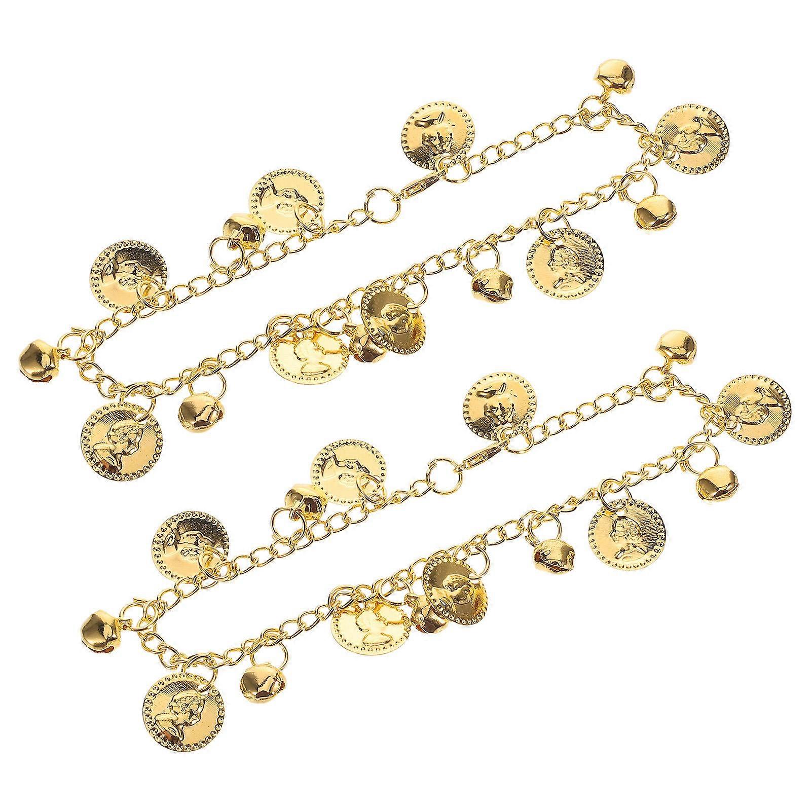 Elegant Dancing Accessories for Women with Coin Bracelet and Tassel Anklet for Performances Parties and Festivals Metal