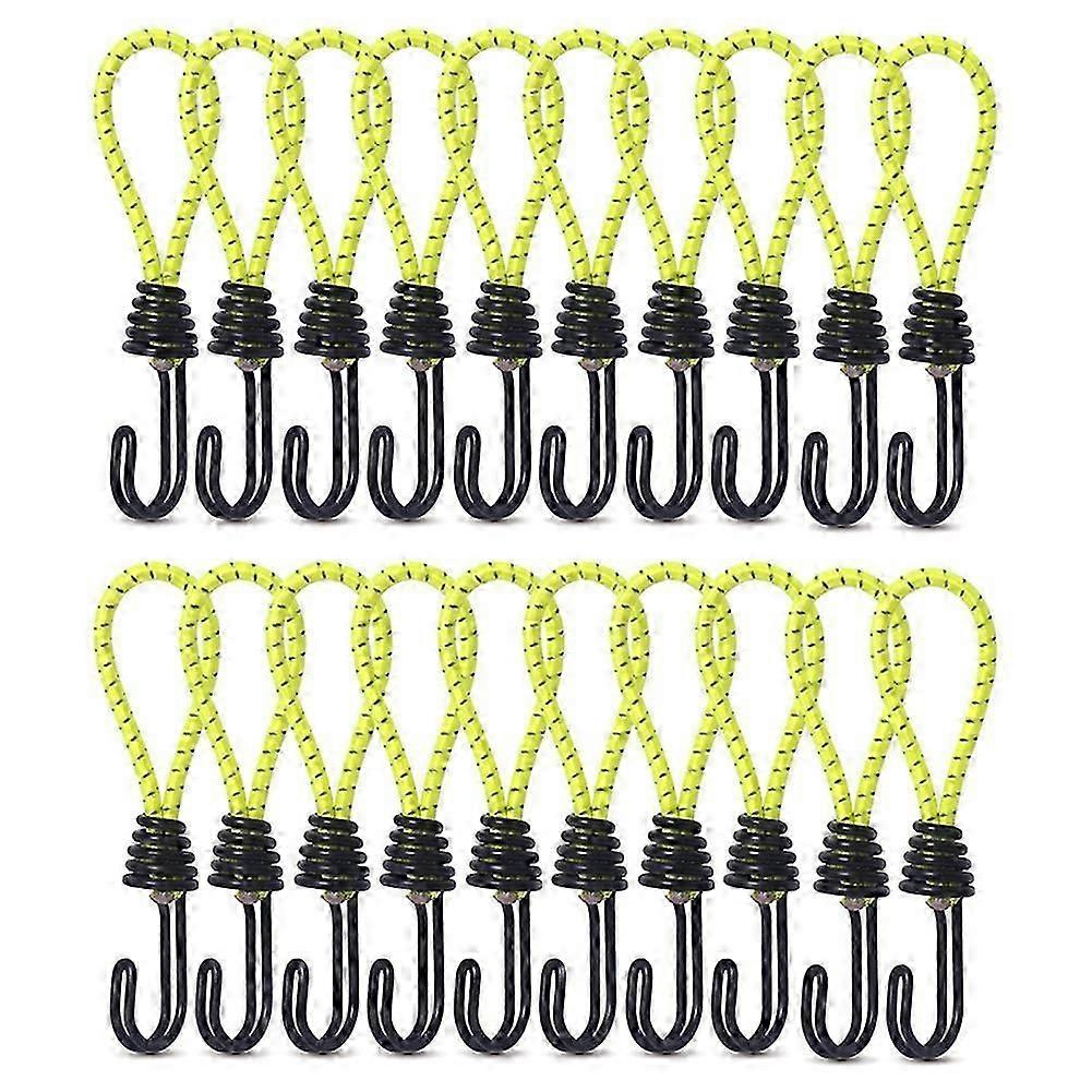 Tent Elastic Rope Cord Hook Outdoor Camping Canopy Tarp Yellow