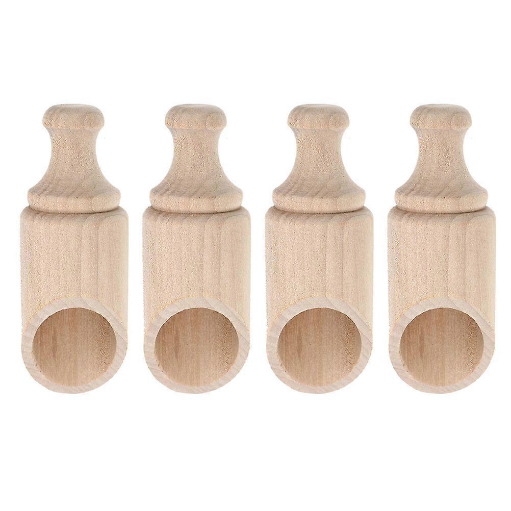 Wooden Spoons Set of 4 for Home Use Safe Healthy Material Comfortable to Hold Khaki Color