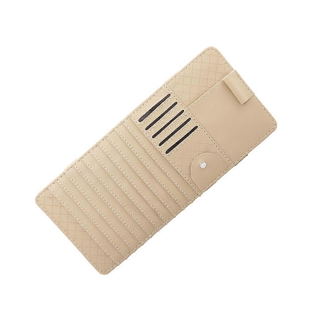 Sun Visor Storage Bag for Car Made of Beige Fashionable and Practical Vehicle Organizer