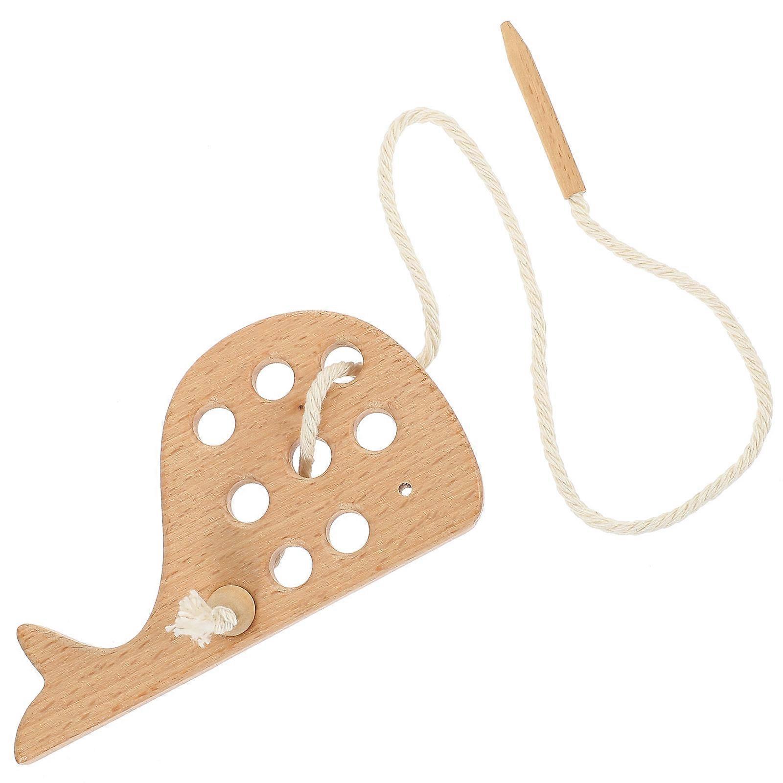 Toddler Threading Toy Lacing Brown For Child Cognitive Learning In 1 Set