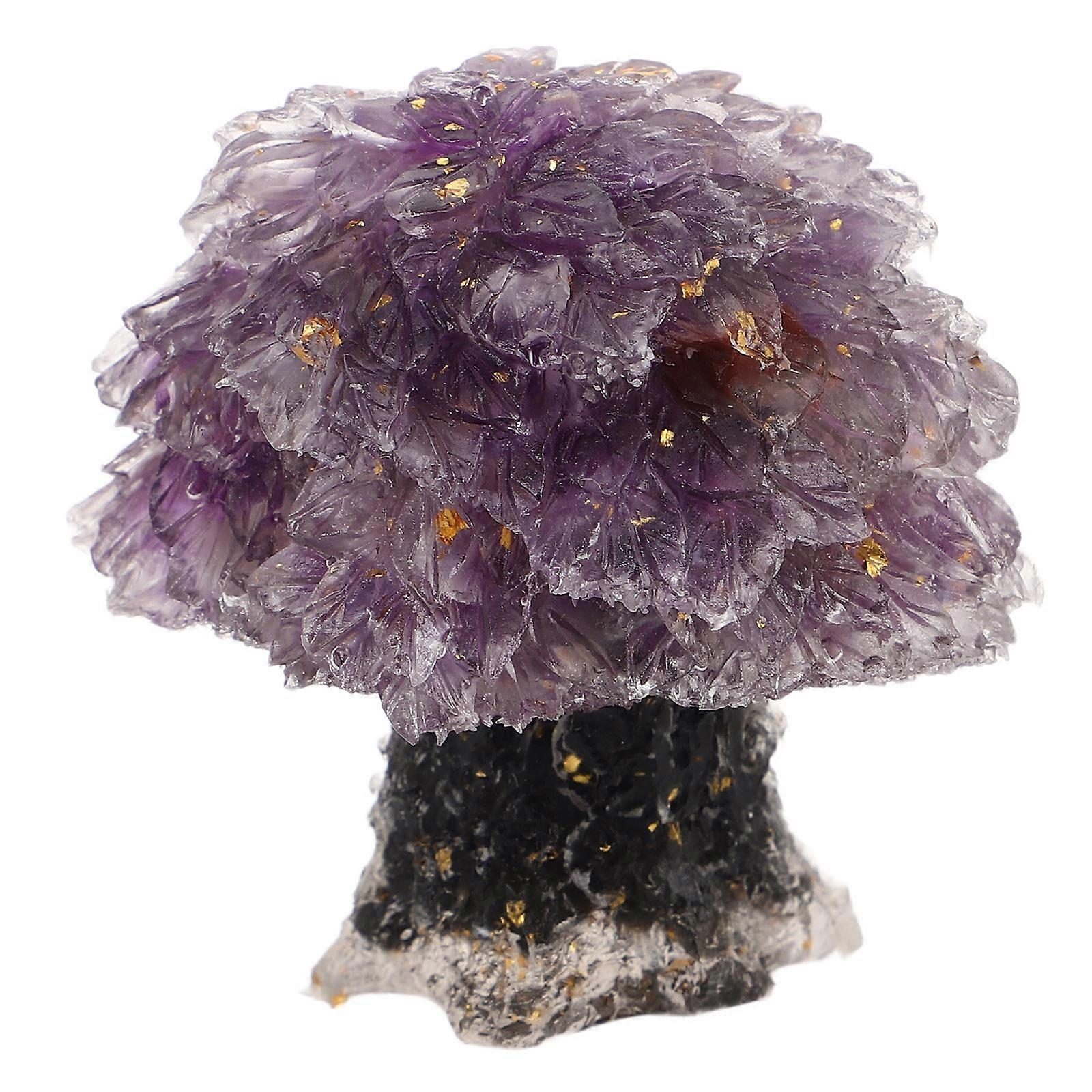 Crystal Tree Ornament Handmade Natural Crystal Decoration for Home, Office and Study Blessing Wealth Tree Decoration