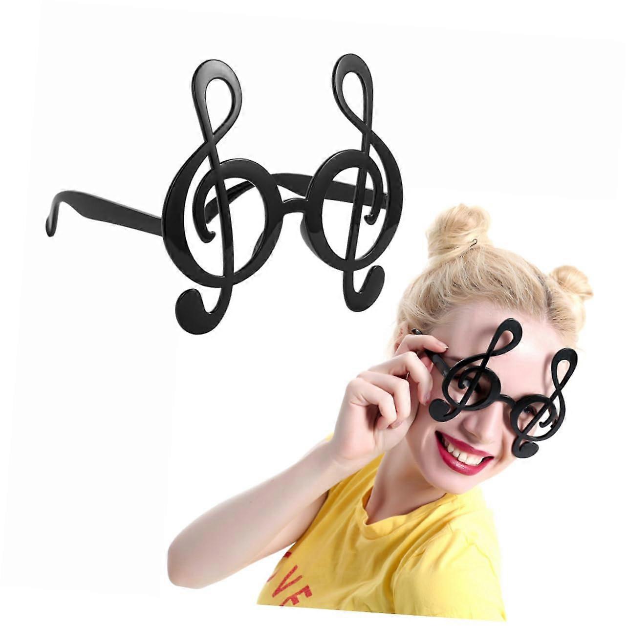 Music Glasses for Parties and Festivals - Black Creative Accessory with Unique Music Frame for Adults