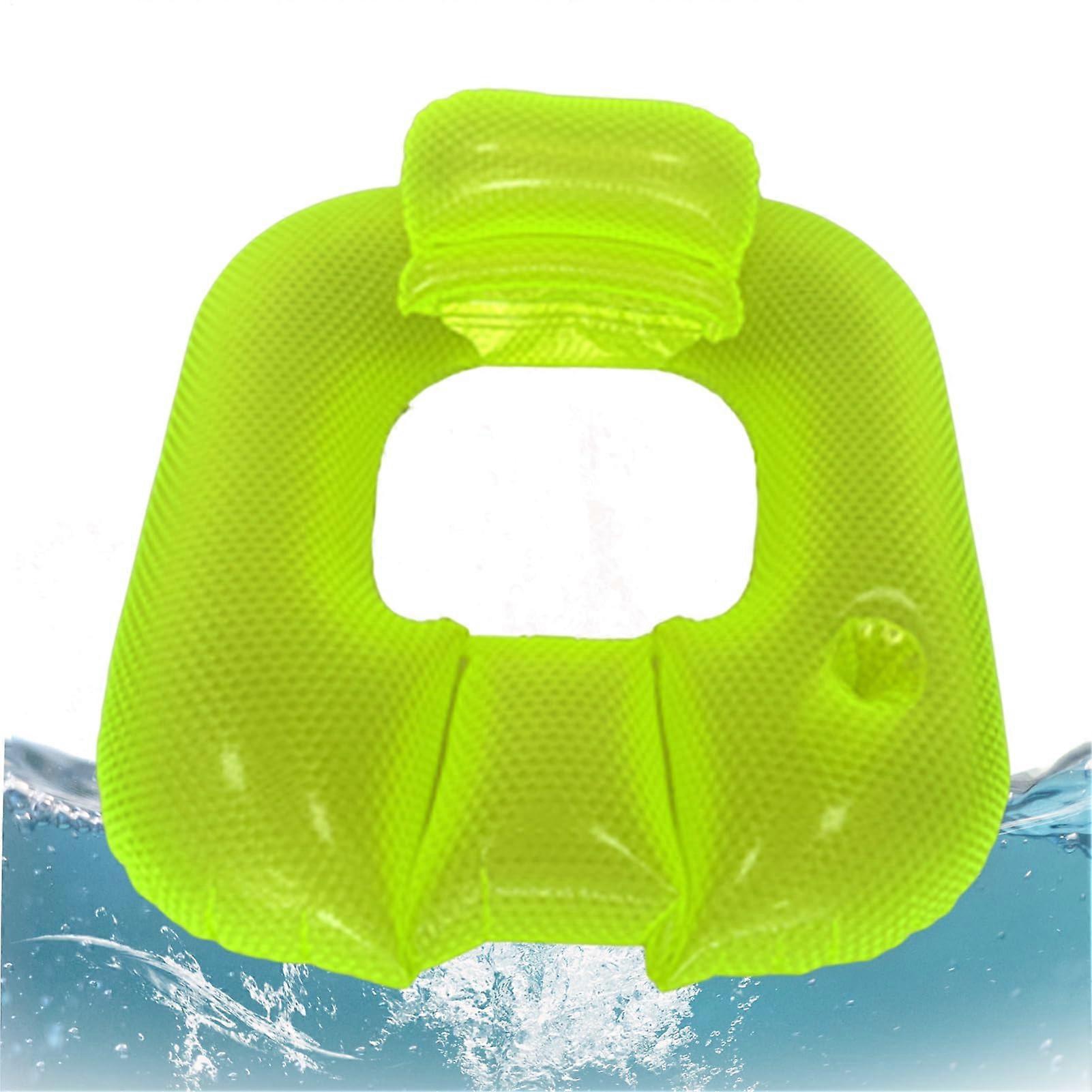 Inflatable Pool Lounge Inflatable Swimming Pool Lounger with Cup Holder and Armrests for Pool, River, Lake, Green Ref: 7836