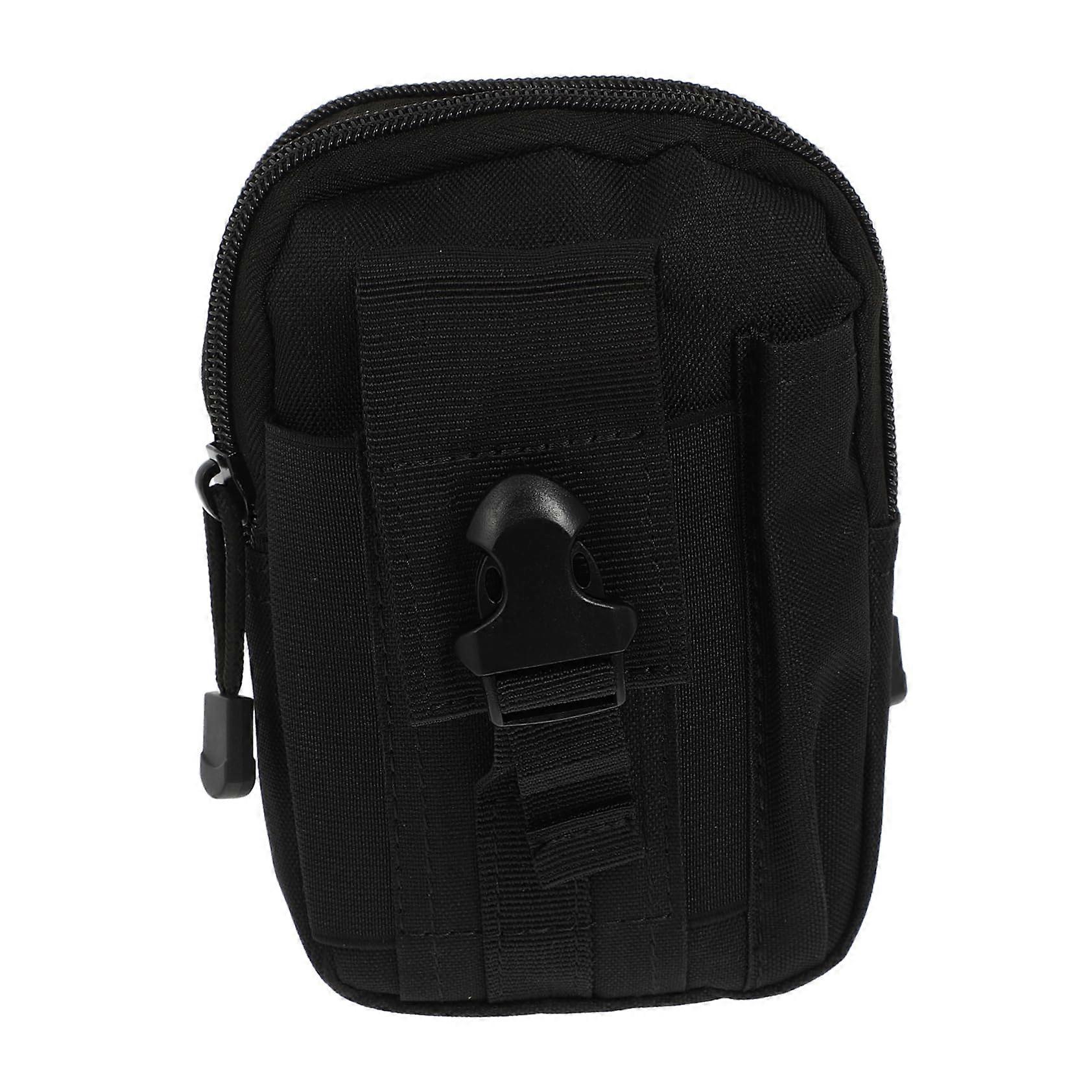 Pack Belt Bag Radio Holder - Mini Transceiver Storage Case, Oxford Fabric, Black, Army Style, Mobile Phone Stand